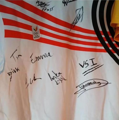Gesigneerd Olympisch Shirt., Verzamelen, Muziek, Artiesten en Beroemdheden, Nieuw, Gesigneerd, Verzenden