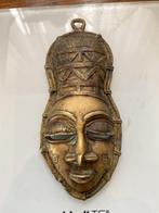 Tribal sjamaan masker hangers uit Ghana, Handtassen en Accessoires, Antieke sieraden, Ophalen of Verzenden, Goud, Hanger