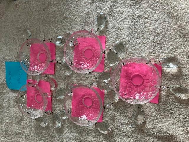 voor kroonlusters glazen schoteltjes en kaars buisjes, Antiquités & Art, Antiquités | Éclairage, Enlèvement