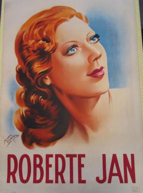 Prachtige grote filmaffiche actrice Roberte Jan., Verzamelen, Film en Tv, Gebruikt, Film, Poster, Ophalen of Verzenden
