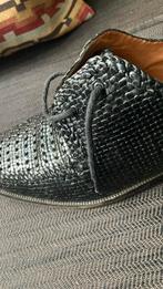 Chaussures de luxe pour hommes en cuir tressé, Comme neuf, Noir, De pauw. Handmade, Enlèvement