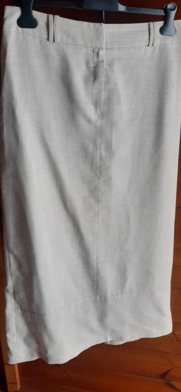 Mooie ecru lange rok met eventueel bijhorende pull, Taille 42/44 (L), Beige, Comme neuf, Enlèvement