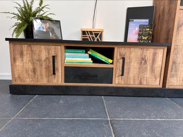 Tv meubel - 142 cm - bruin zwart beschikbaar voor biedingen