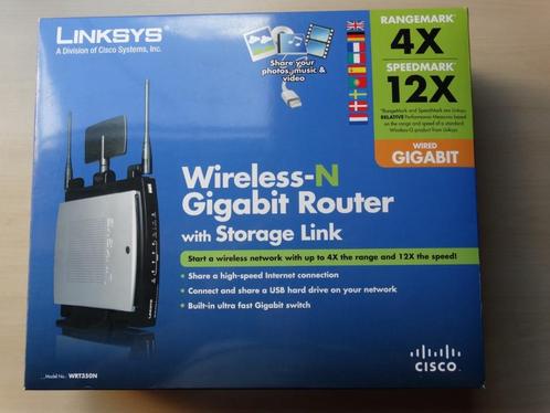 Linksys WRT350N Wireless-N Gigabit Router met Storage Link, Informatique & Logiciels, Routeurs & Modems, Comme neuf, Routeur, Enlèvement