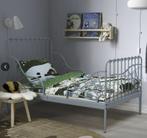 MINNEN Meegroeibed, grijsblauw, 80x200 cm, Ophalen, 90 cm, Eenpersoons, Blauw