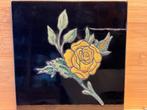 Vintage tegel met roos Boch Frères, Antiek en Kunst, Ophalen of Verzenden