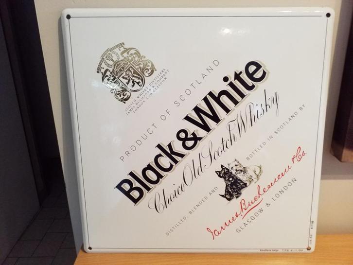 Plaque emaillee Black & White 81/100, Verzamelen, Merken en Reclamevoorwerpen, Ophalen