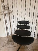 vintage zwarte lederen 1-zit, Antiek en Kunst, Ophalen