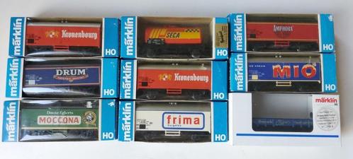 SNCB/NMBS MARKLIN SET VAN 9 RECLAMEWAGENS-HO-AC, Hobby en Vrije tijd, Modeltreinen | H0, Gebruikt, Wagon, Wisselstroom, Märklin