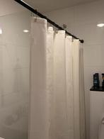 Wafel douchegordijn sneldrogend en uitschuifbare douchestang, Enlèvement, Comme neuf, Blanc