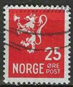 Noorwegen 1926-1929 - Yvert 117 - Leeuw en waardecijfer (ST), Timbres & Monnaies, Timbres | Europe | Scandinavie, Norvège, Affranchi