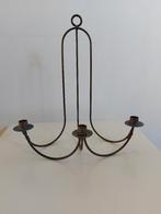 Bougeoir triple (3 cierges) en fer forgé noir, 25 à 50 cm, Enlèvement, Utilisé, Métal
