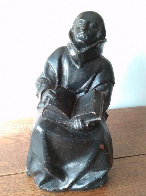 Monnik met boek, stevig gipsen beeld,38 cm hoog, Antiek en Kunst, Kunst | Beelden en Houtsnijwerken, Ophalen