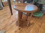 oude hout bijzettafel 65/37/27cm €15, Huis en Inrichting, Tafels | Bijzettafels, Ophalen of Verzenden, Gebruikt, Ovaal, Hout