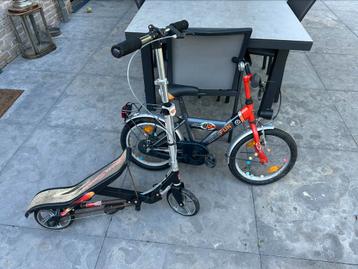 Spacescooter step en Bike4Fun kinderfiets, Enlèvement, Utilisé, Autres types, Spacescooter