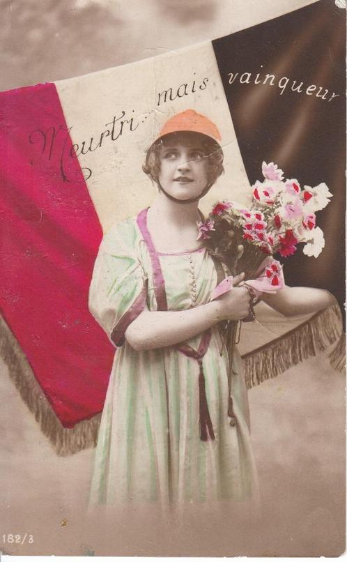 Postkaart WO1 - "Meurtri mais vainqueur", Verzamelen, Postkaarten | Themakaarten, Gelopen, Voor 1920, Politiek en Historie, Ophalen of Verzenden