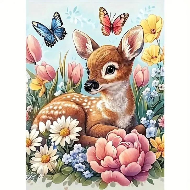 Diamond Painting Hert 40x30cm, Hobby en Vrije tijd, Knutselen, Nieuw, Knutselwerk, Verzenden