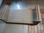 Salontafel voor binnen of buiten in rotan met glas bovenaan, Ophalen, Gebruikt, Glas