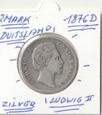 DUITSLAND 2 MARK LUDWIG II 1876 D, Postzegels en Munten, Ophalen of Verzenden, Duitsland, Zilver