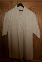 Beige herenhemd met korte mouwen, Ophalen, Gedragen, Beige, Halswijdte 39/40 (M)