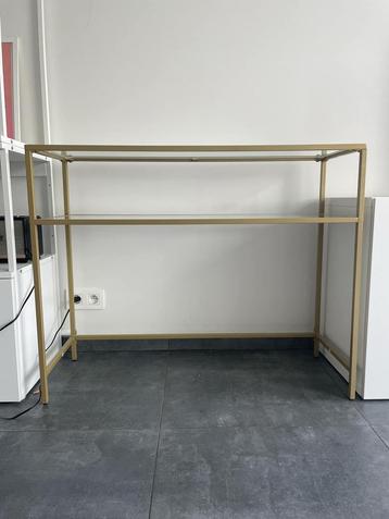 Gouden consoletafel met glas  disponible aux enchères