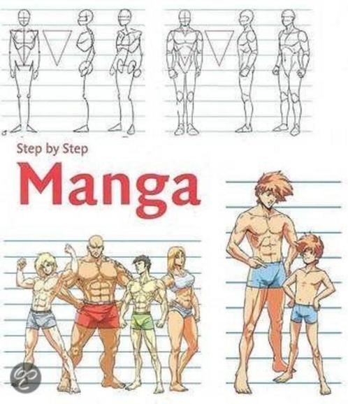 boek manga step by step, Boeken, Hobby en Vrije tijd, Zo goed als nieuw, Tekenen en Schilderen, Ophalen of Verzenden