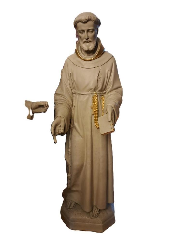 Groot Kerkbeeld 115 Cm Antiek Circa 1900 Heilige Franciscus, Antiek en Kunst, Antiek | Religieuze voorwerpen, Ophalen