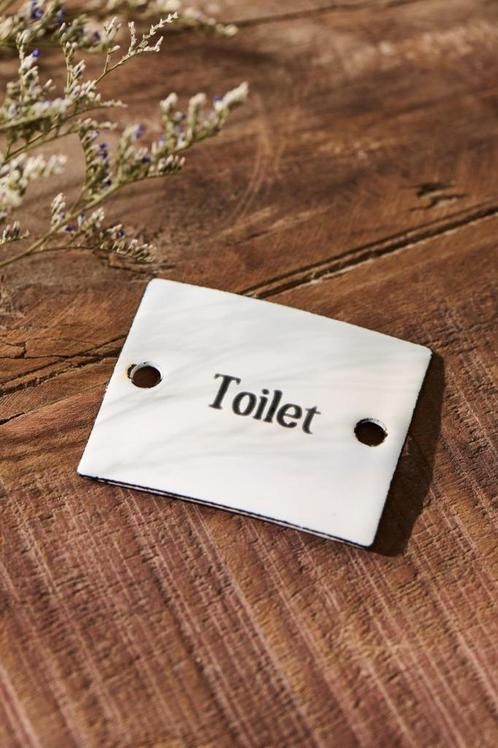 DEURBORDJE ~emaille vierkant Toilet~, Huis en Inrichting, Woonaccessoires | Tekstborden en Spreuken, Nieuw, Ophalen of Verzenden