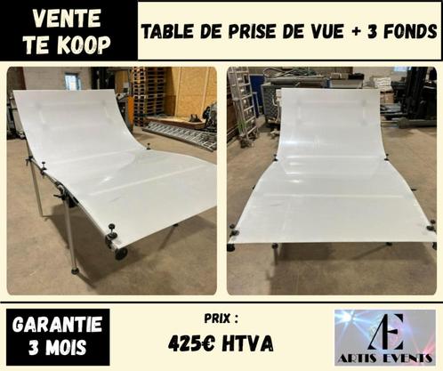 Table de prise de vue professionnelle + 3 fonds - 240x130cm, Audio, Tv en Foto, Fotografie | Fotostudio en Toebehoren, Gebruikt