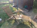 2 x teaken ligstoel, Tuin en Terras, Ligbedden, Ophalen, Gebruikt, Teakhout, Inklapbaar