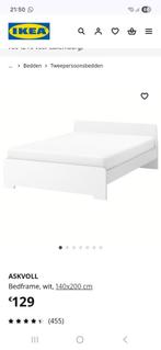 Bed met matras, Huis en Inrichting, Slaapkamer | Bedden, Ophalen, Wit, Nieuw, 140 cm
