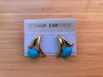 Nieuwe oorbellen goudkleurig en blauw, Ophalen, Nieuw, Blauw, Knopjes of Stekers