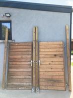 2 portes de carport/jardin en bois robustes avec accessoires, Jardin & Terrasse, Palissades, Enlèvement, Utilisé