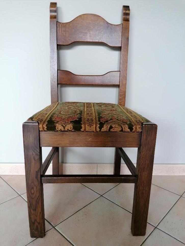 6 stevige eiken stoelen, Huis en Inrichting, Stoelen, Hout, Ophalen of Verzenden
