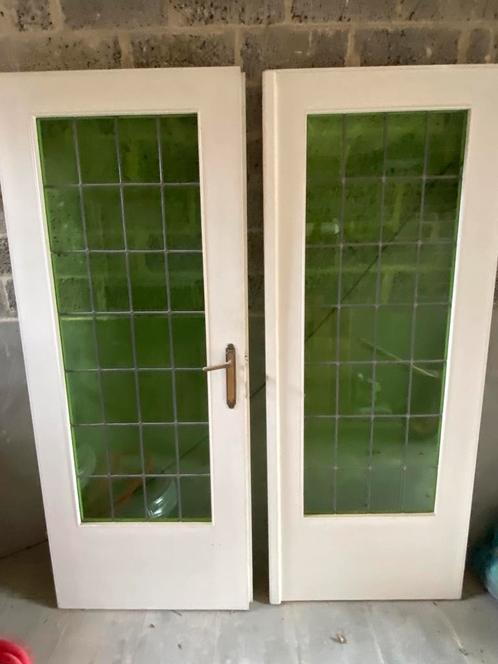 Dubbele glas in looddeur, Doe-het-zelf en Bouw, Deuren en Vliegenramen, Gebruikt, Binnendeur, 200 tot 215 cm, 120 cm of meer, Glas
