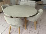 Tafel en stoelen, Huis en Inrichting, Tafels | Eettafels, Ophalen, Nieuw, Vier personen, Rond