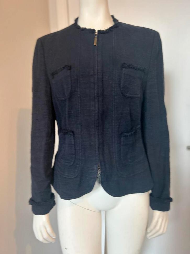 Marineblauwe getailleerde jas St.Emile Fr42, Kleding | Dames, Jasjes, Kostuums en Pakken, Zo goed als nieuw, Blauw, Ophalen of Verzenden