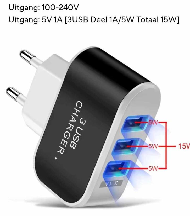 USB Oplader, Audio, Tv en Foto, Opladers, Nieuw, Ophalen of Verzenden