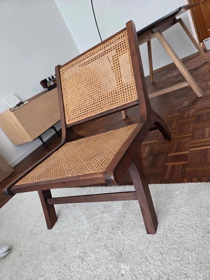 Rotan lounge stoel (ibizastijl) - Delfleure, Huis en Inrichting, Stoelen, Zo goed als nieuw, Eén, Hout, Bruin, Ophalen