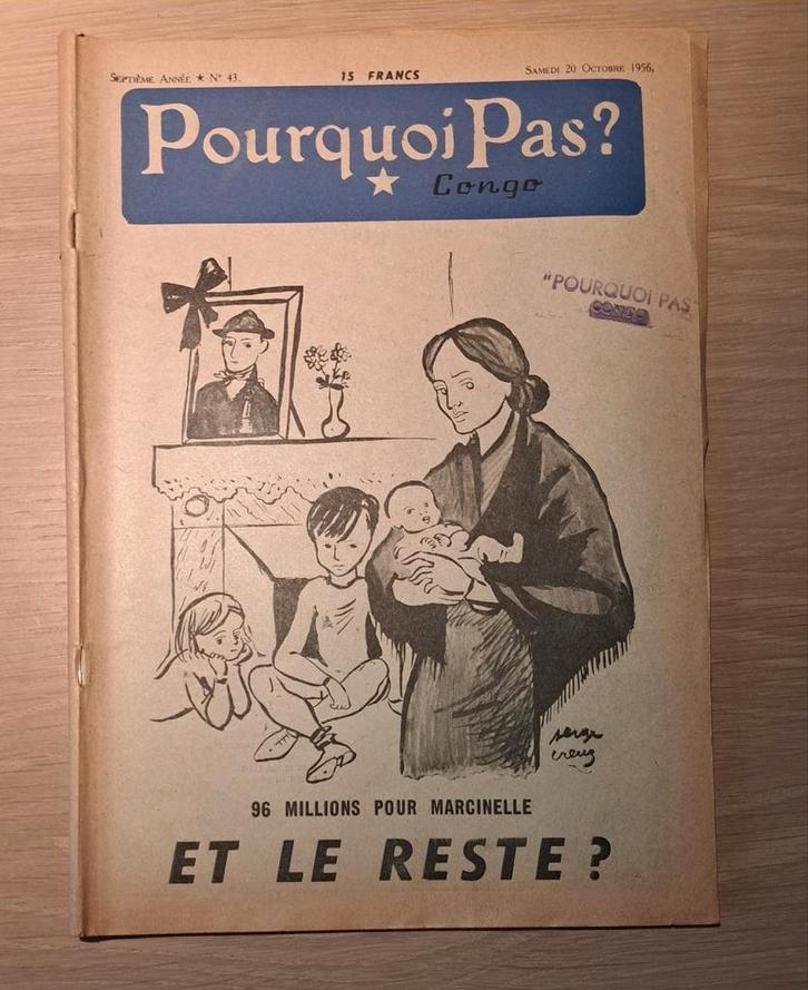Très rare journal "Pourquoi Pas ? Congo" 1956, Verzamelen, Overige Verzamelen, Ophalen of Verzenden