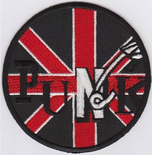 Punk stoffen opstrijk patch embleem #1, Verzamelen, Muziek, Artiesten en Beroemdheden, Nieuw, Kleding, Verzenden