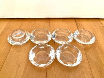 Lot de 6 bougeoirs en verre - comme neufs beschikbaar voor biedingen