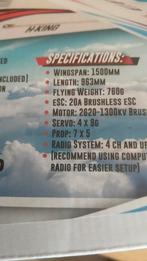 Zweefer bixler2, Hobby en Vrije tijd, Modelbouw | Radiografisch | Vliegtuigen, Ophalen of Verzenden, Nieuw