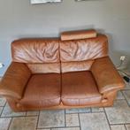 lederen salon 2- en 3 zit (cognac) (te koop vanaf 15/10), Huis en Inrichting, Fauteuils, Ophalen of Verzenden, Gebruikt, 75 tot 100 cm