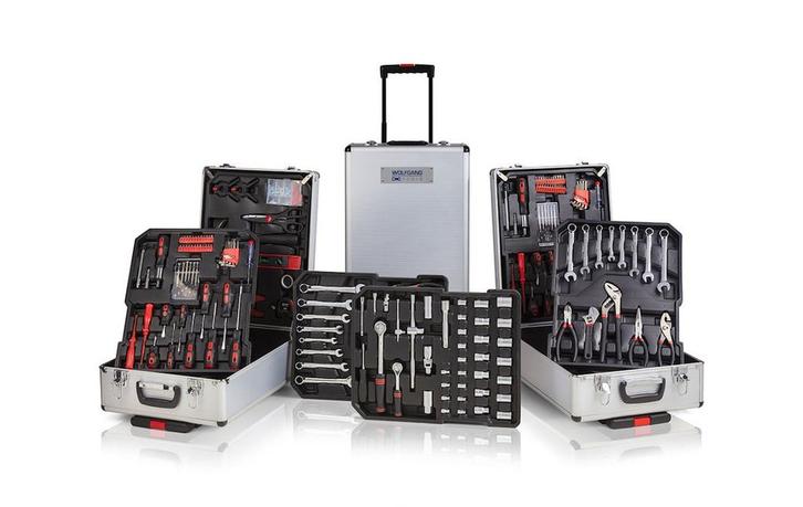 Coffret à outils en chrome avec colliers de serrage, Doe-het-zelf en Bouw, Gereedschapskisten, Nieuw, Ophalen of Verzenden