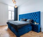 bed, Huis en Inrichting, Blauw, Tweepersoons, Ophalen of Verzenden, Zo goed als nieuw