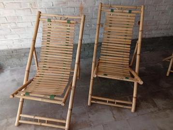 Vintage Chileens relaxbed van bamboe  beschikbaar voor biedingen