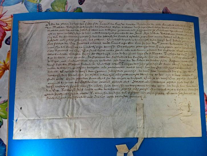 Handelsakte gevestigd te Dordrecht — 25 april 1630
Aan ieder, Antiek en Kunst, Antiek | Boeken en Manuscripten, Ophalen of Verzenden