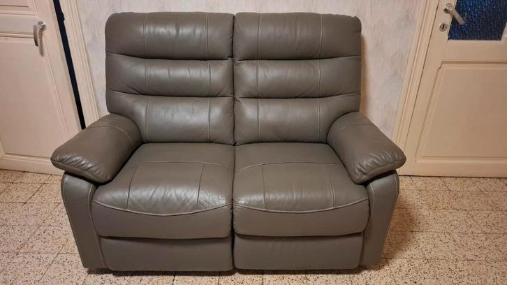 Canapés en cuir 3 et 2 places avec relax, Maison & Meubles, Canapés | Salons, Utilisé, Banc droit, Trois personnes, 150 à 200 cm