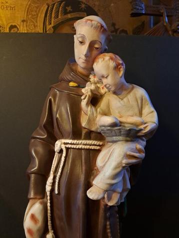 Hoogte 66 Cm Vintage Hars Beeld van Antonius van Padua, Enlèvement ou Envoi